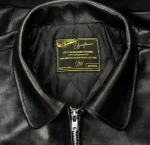 Up In Flames Cow Hide Leather Jacket Black 2