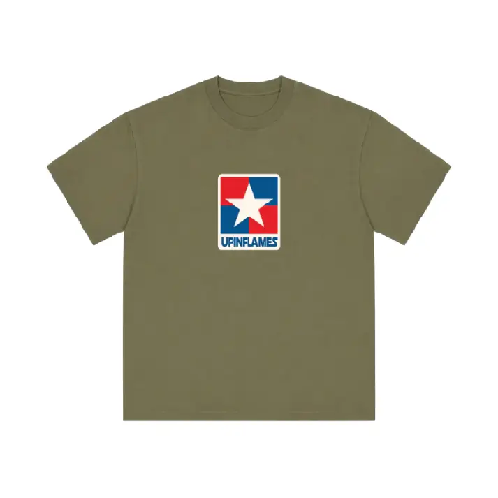Up In Flames Militant T Shirt Olive Up In Flames Militant T Shirt Olive