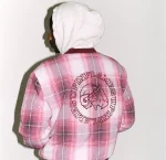 Up In Flames Plaid Padded Bomber RedWhite (3)