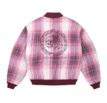 Up In Flames Plaid Padded Bomber RedWhite (4)