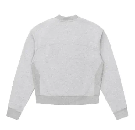 Up In Flames Ribbed Panel Grey Crew Neck (4)