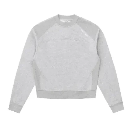 Up In Flames Ribbed Panel Grey Crew Neck (5)