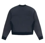Up In Flames Ribbed Panel Navy Crew Neck (4)