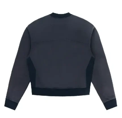Up In Flames Ribbed Panel Navy Crew Neck (4)