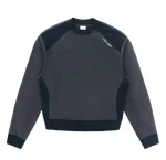 Up In Flames Ribbed Panel Navy Crew Neck (5)