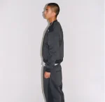 Up In Flames Ribbed Panel Navy Joggers (2)