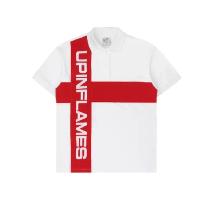 Up In Flames Flag Polo T Shirt England (3)