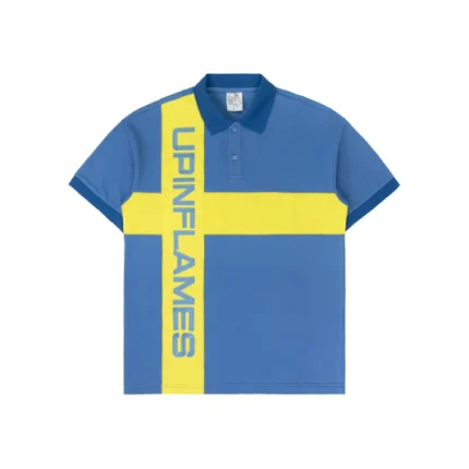Up In Flames Flag Polo T Shirt Sweeden (3)