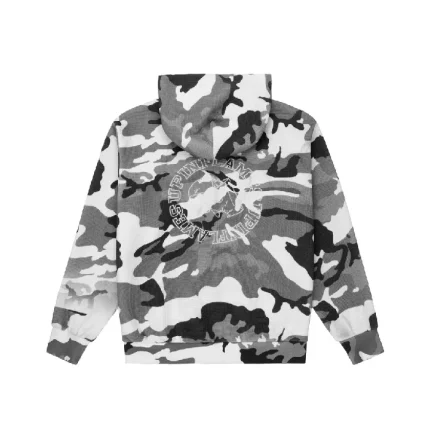Up In Flames Waffle Zip up Hoodie Grey Camo 3