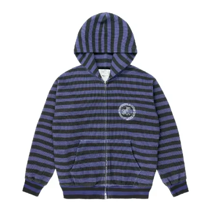 Up In Flames Waffle Zip up Hoodie Striped (4)
