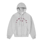Up In Flames Plaid Appliqué Hoodie Grey (8)