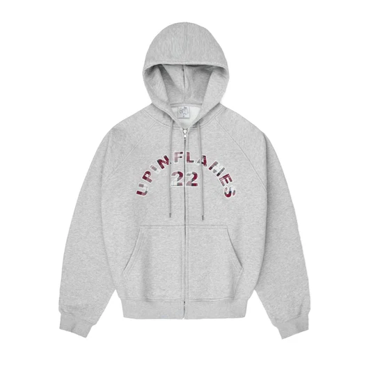 Up In Flames Plaid Appliqué Hoodie Grey (8) Up In Flames Plaid Appliqué Hoodie Grey (8)