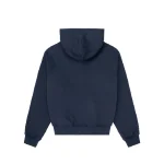Up In Flames Plaid Applique Hoodie Navy 3