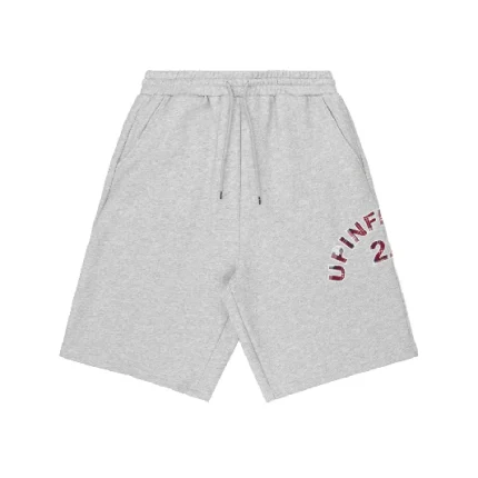 Up In Flames Plaid Appliqué Shorts Grey (8)
