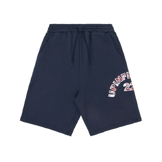Up In Flames Plaid Appliqué Shorts Navy (4) Up In Flames Plaid Appliqué Shorts Navy (4)