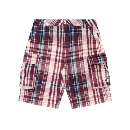 Up In Flames Plaid Cargo Shorts (4)