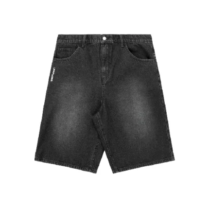 Up In Flames Yoke Logo Jorts Black (3)