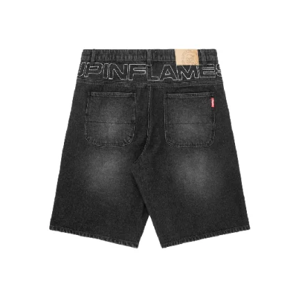 Up In Flames Yoke Logo Jorts Black (4)