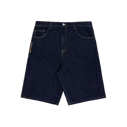 Up In Flames Yoke Logo Jorts Indigo 3