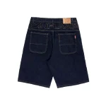Up In Flames Yoke Logo Jorts Indigo 4